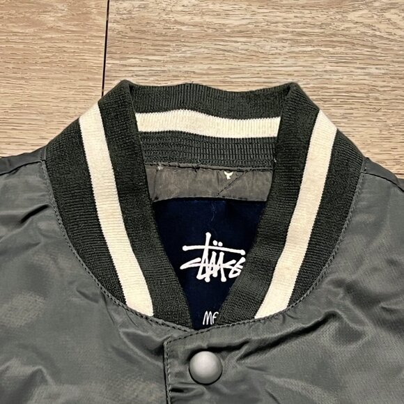 Stussy 80 Nylon Bomber Varsity Jacket Snap Size Medium Excellent Conditi - Picture 6 of 13